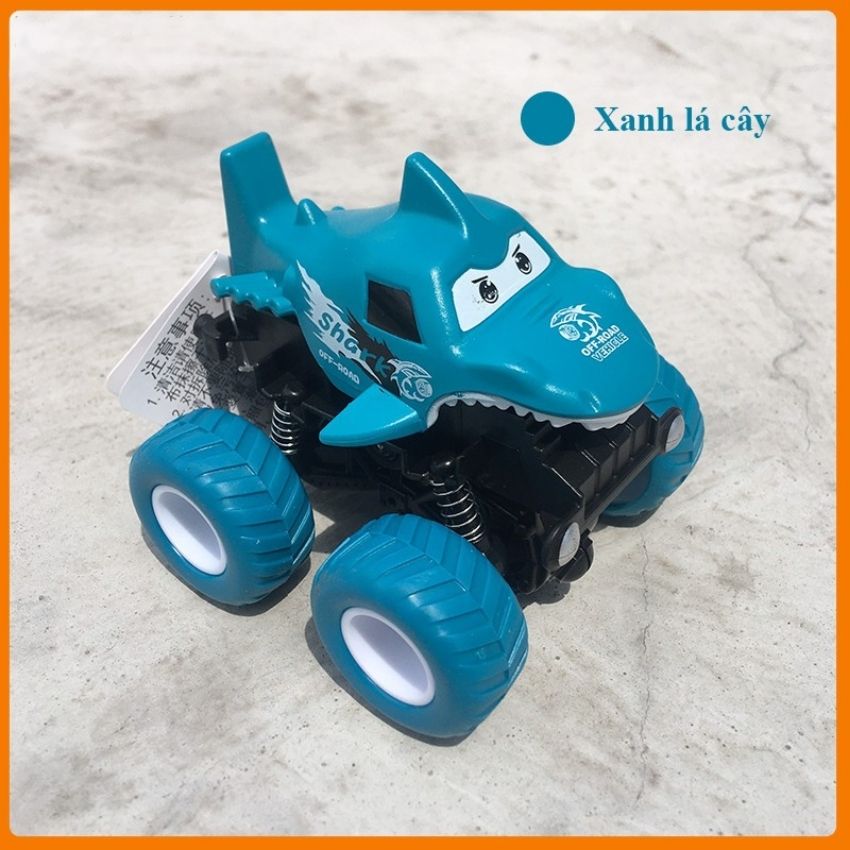 Xe Ô Tô Địa Hình Cá Mập TIGA Chạy Trớn Xoay 360 Độ Nhiều Màu Sắc Cho Bé