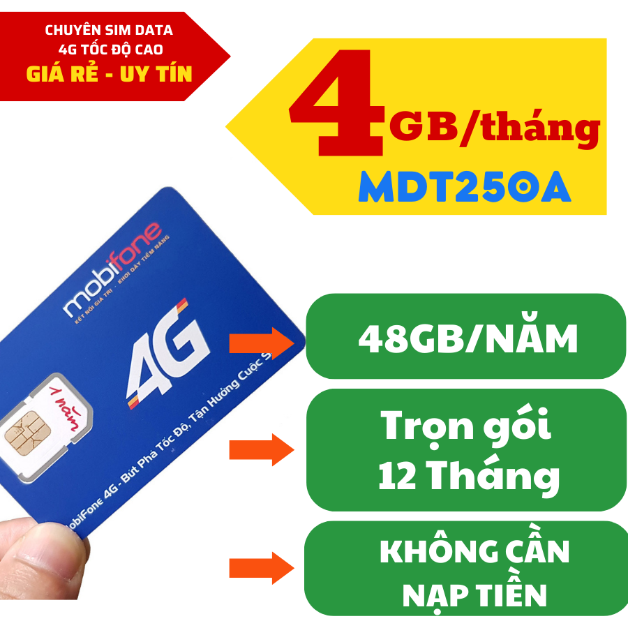 SIM 4G MOBIFONE TẶNG 4GB/THÁNG KHÔNG CẦN NẠP TIỀN DÙNG CAMERA , MÁY POS , ĐỊNH VỊ . FREESHIP - CHƯA KÍCH HOẠT-