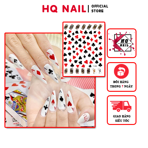 Stick lá bài cơ rô bích tép làm nail cực HOT cho năm 2021