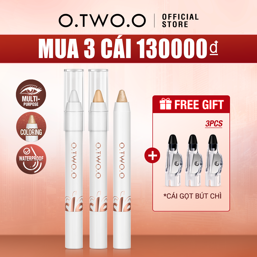 O.TWO.O Bút chì trang điểm hiệu chỉnh đa năng 4 màu Phấn mắt Highlighter Stick Eyeliner Che khuyết điểm Pen nằm Silkworm Brightening Kem nền lâu trôi không thấm nước Trang điểm dạng thỏi