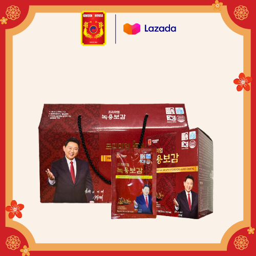 Nước Chiết Xuất Nhung Hươu & Hồng Sâm Hàn Quốc 6 Năm Tuổi Ginseng House (Hộp 30 gói x 70ml)