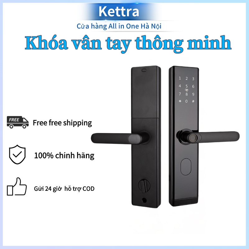 Khoá cửa thông minh cửa gỗ - App mở wifi dễ sử dụng khóa vân tay