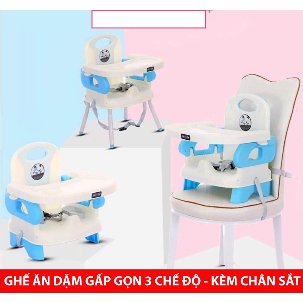 [HCM]Ghế ăn dặm gấp gọn 3 chế độ điều chỉnh phù hợp cho trẻ từ 1-4 tuổi có bàn ăn cho bé