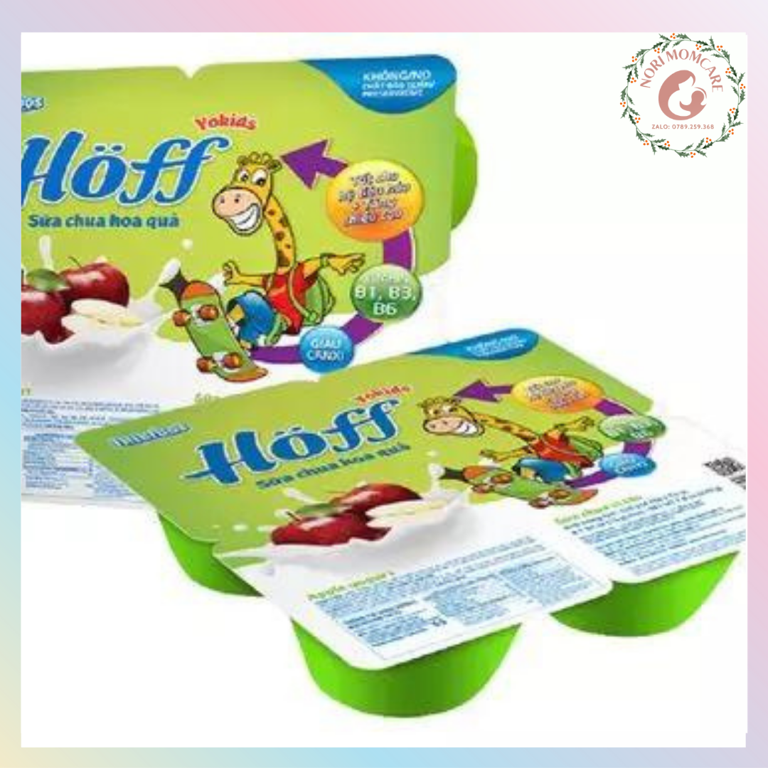 Sữa chua trái cây công nghệ Đức Hoff trẻ em 55g x 4 hộp