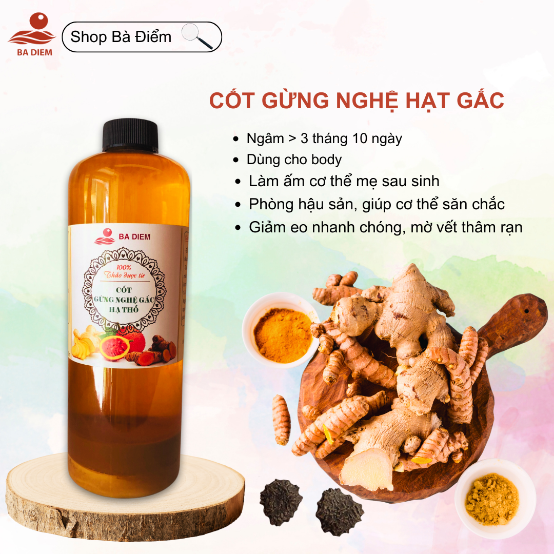 Cốt Rượu Gừng Nghệ Hạt Gấc Hạ Thổ - Cốt Đậm Đặc Giảm Eo Thâm Rạn Giúp Giữ Ấm Làm Đẹp Cho Bà Bầu, Sau Sinh - Shop Bà Điểm