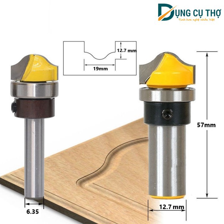 Mũi phay gỗ đánh chỉ pano cốt 6.3 & 12.7mm