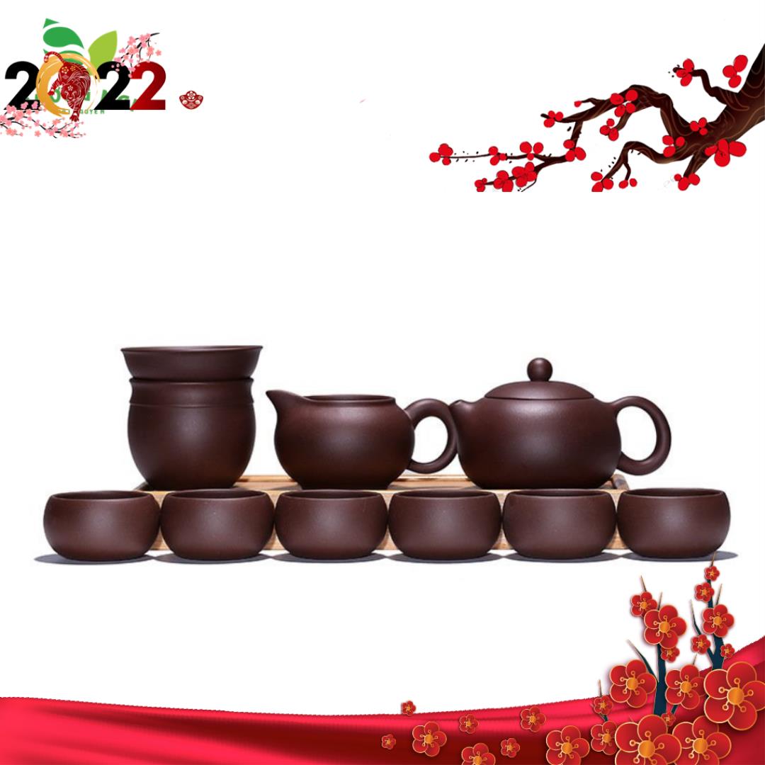 Bộ ấm chén uống trà tử sa tây thi sương mai chất đất tử sa nguyên khoáng cao cấp, chế tác thủ công 280ml sm00248