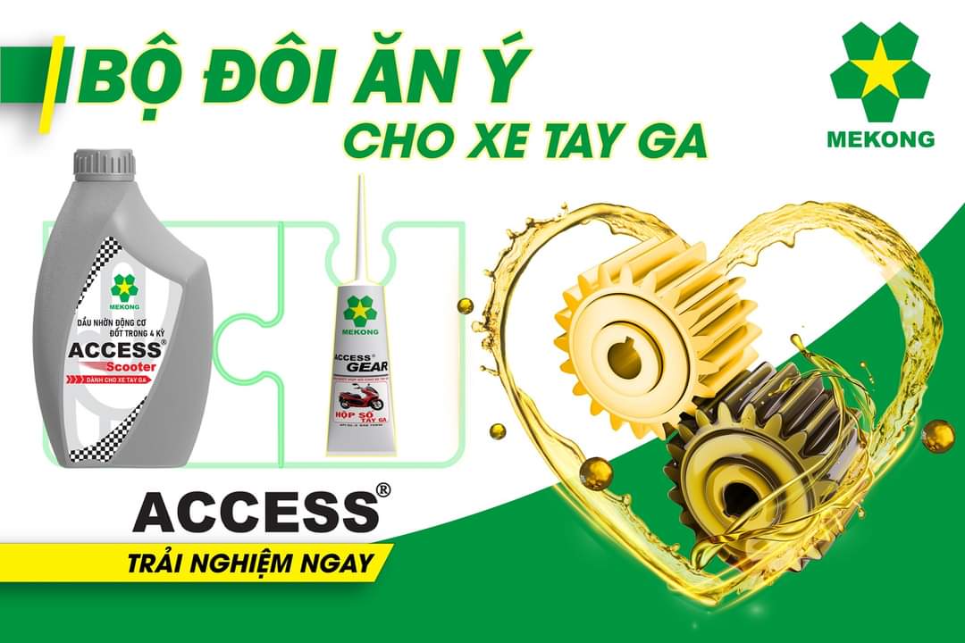 Combo siêu rẻ: 1 chai Dầu động cơ 4T- Access Scooter 1 lít , chuyên dùng xe tay ga, API SJ, 20W40 và 1 tuýt gear