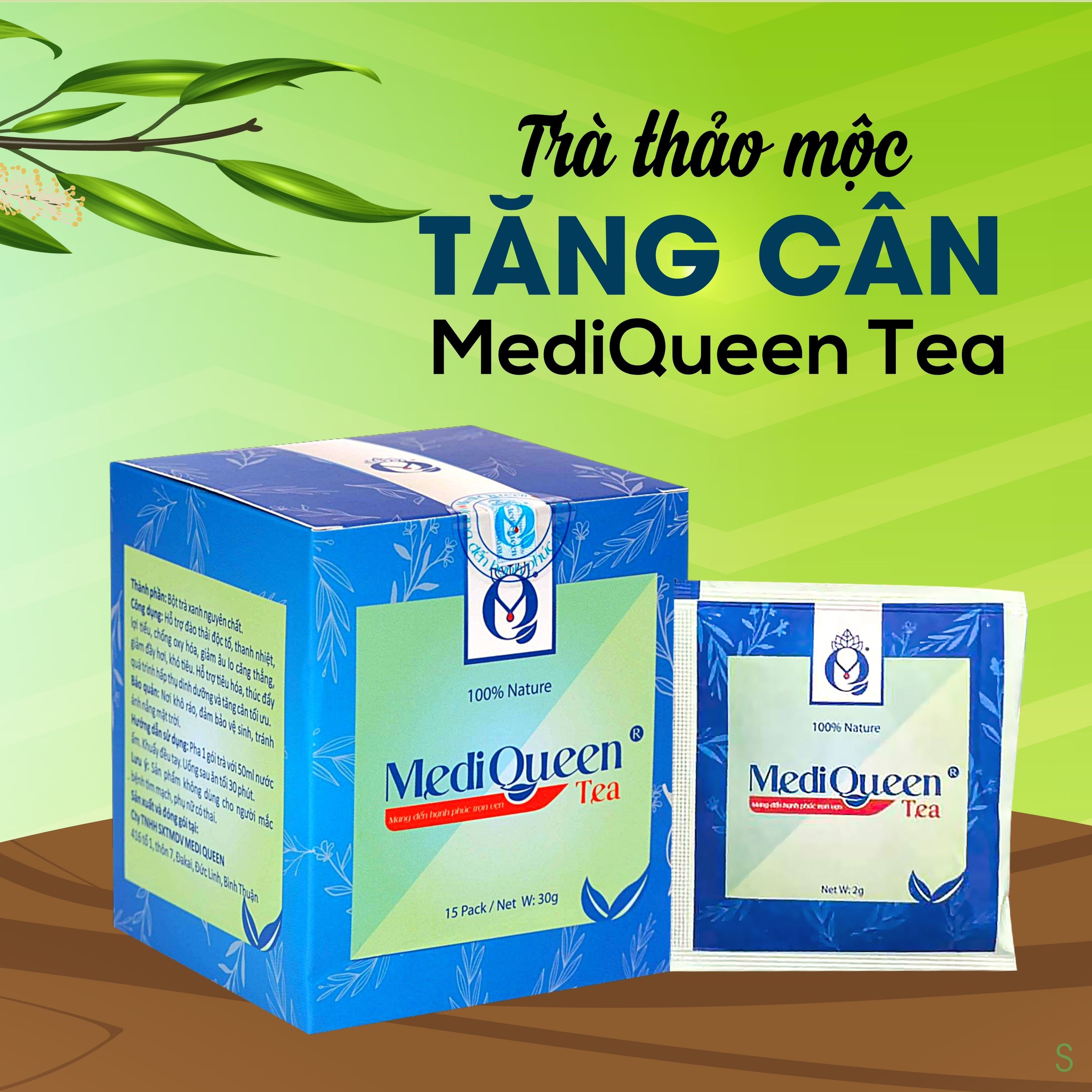 [HCM]Trà tăng cân MediQueen - Tăng 2-4 kg sau 1 liệu trình - Giao Hàng Toàn quốc
