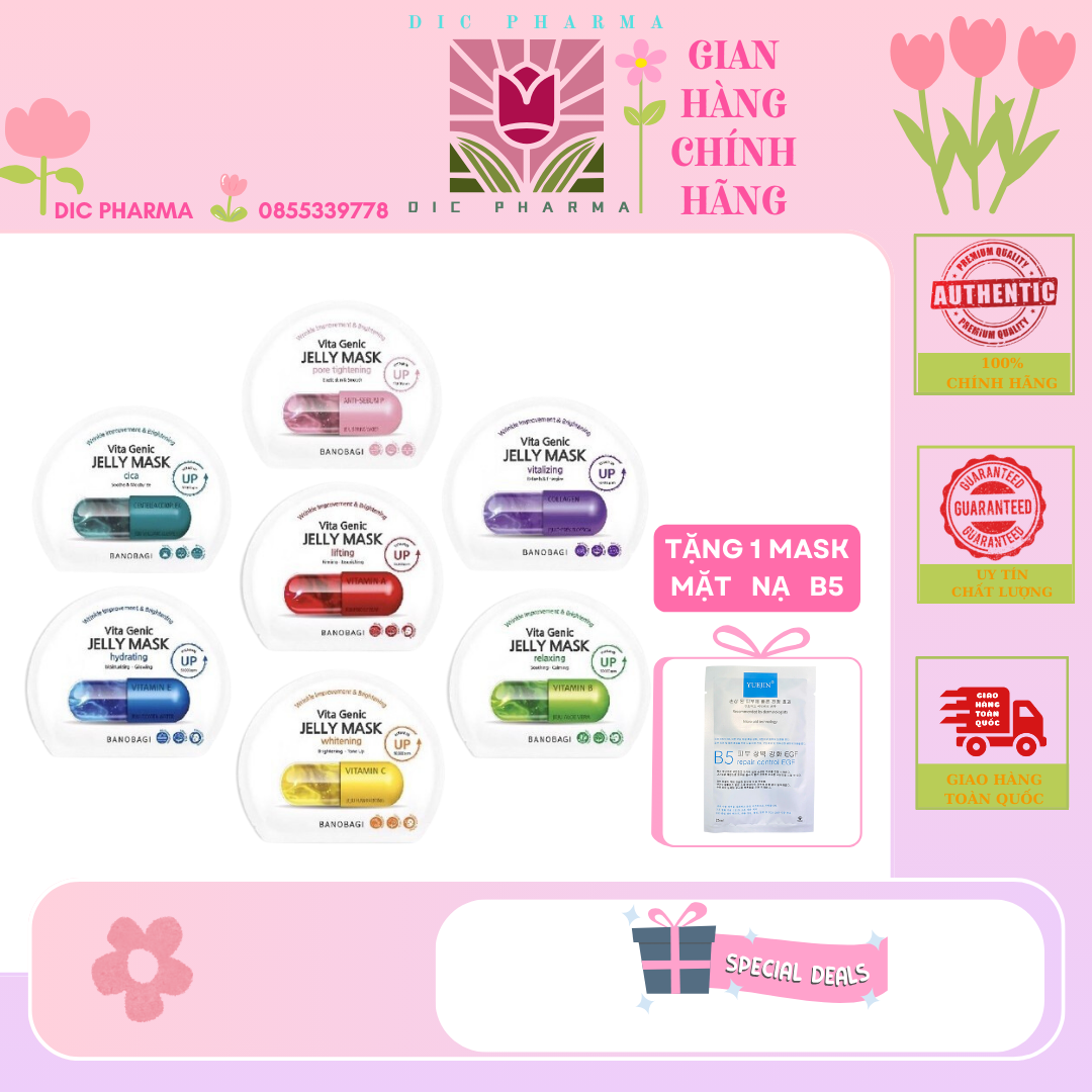 Mặt Nạ Giấy Banobagi Jelly Vita Genic Mask Viên Bổ Sung Vitamin Thần Thánh 30ml