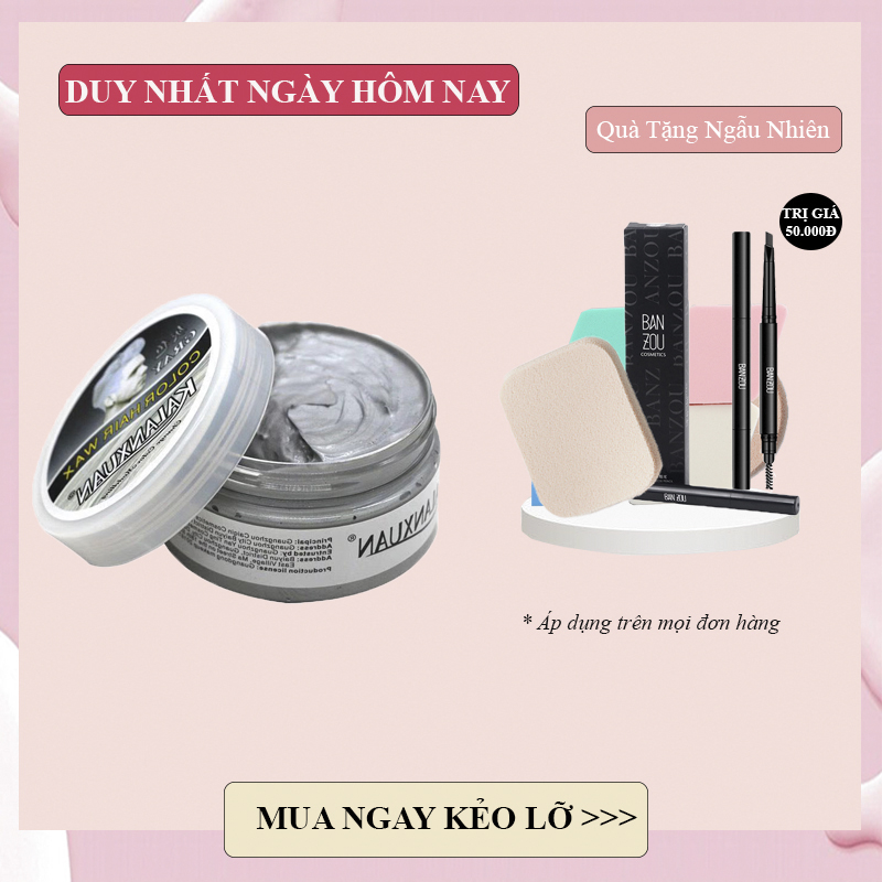 Sáp vuốt tóc tạo màu 7 màu FREESHIP TOÀN QUỐC KHUYẾN MÃI 3 NGÀY hót nhất năm: xám khói, bạch kim,xanh dương, xanh lá, màu đỏ, màu vàng, màu tím dễ sử dụng nhuộm tạm thời trong 1 lần