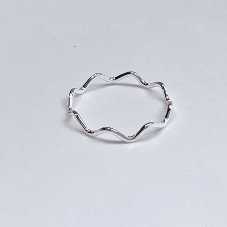 Nhẫn bạc HELINO, nhẫn sóng trơn basic xinh xắn N06