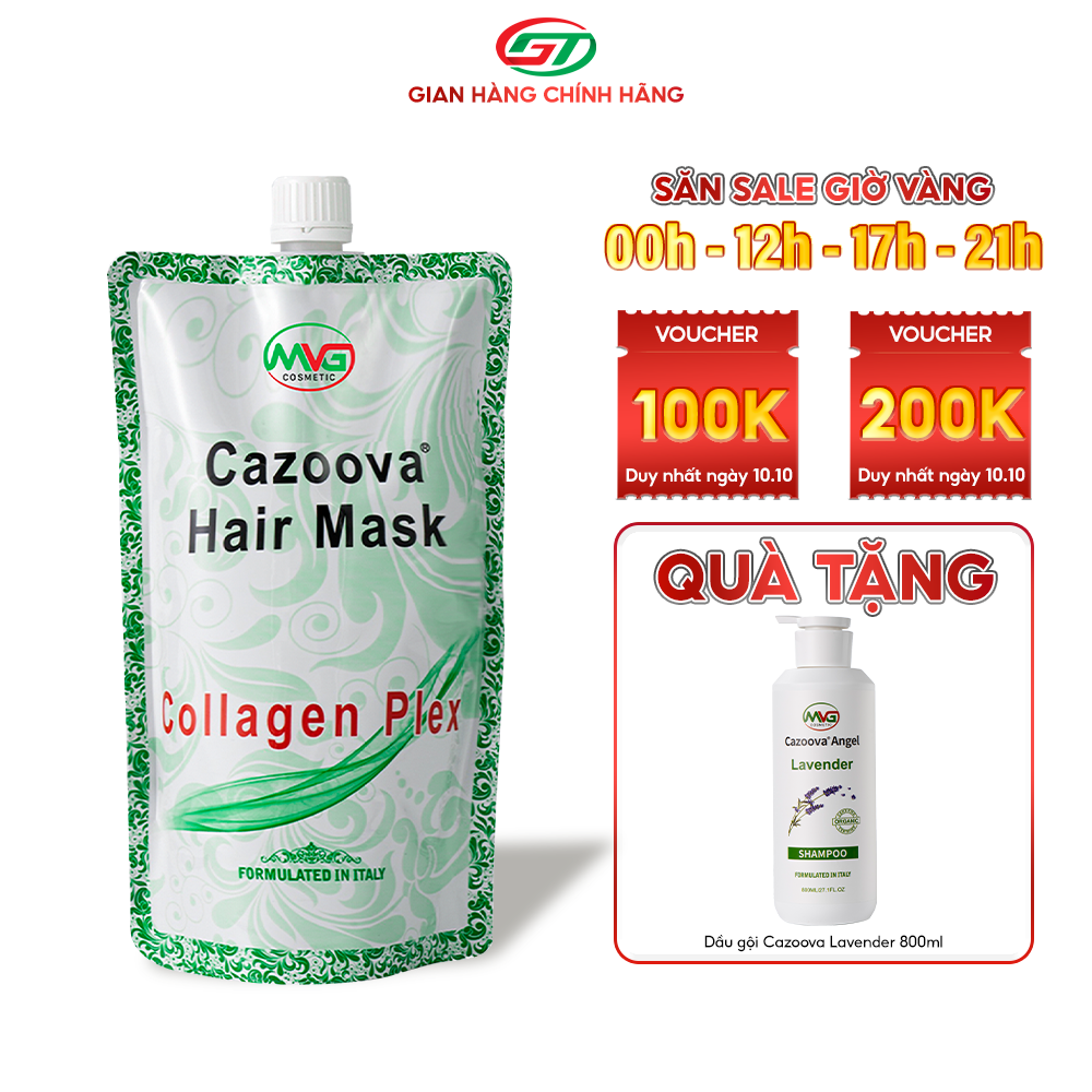 Kem Ủ Tóc Collagen Cazoova Hair Mask, bổ sung Collagen giúp tóc đanh dai mềm mịn 500ml