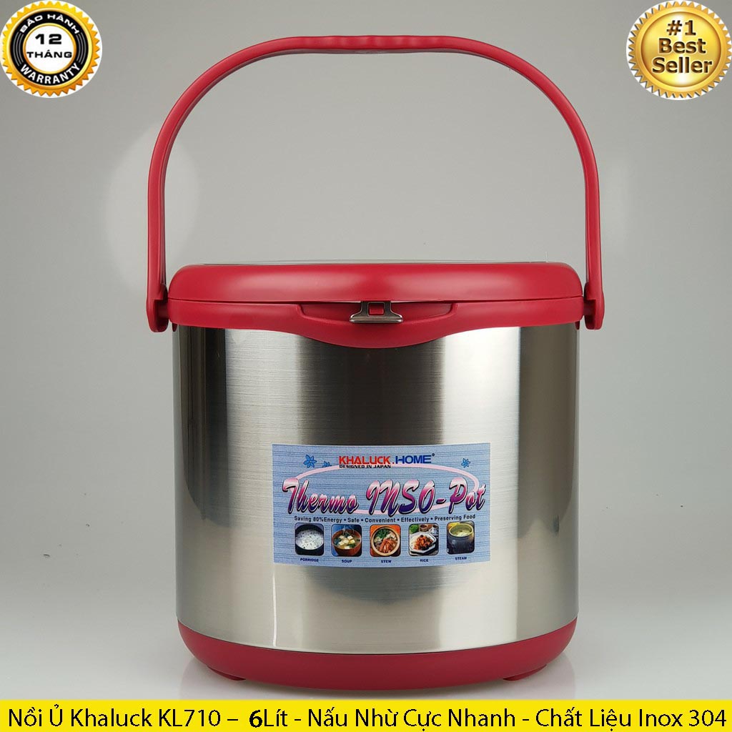 [ HÀNG CAO CẤP - GIÁ CỰC RẺ ] Nồi Ủ Khaluck Home KL-710 ( 6 Lít ), Nồi Ủ Chân Không, Inox 304, Tiết Kiệm Điện, Công Suất Lớn, Nấu Nhanh Nhừ, Ủ Giữ Nóng Lâu, Cách Sử Dụng Nồi Ủ Khaluck, Nồi Hầm Xương-Nấu Cháo, Như Nồi Áp Suất
