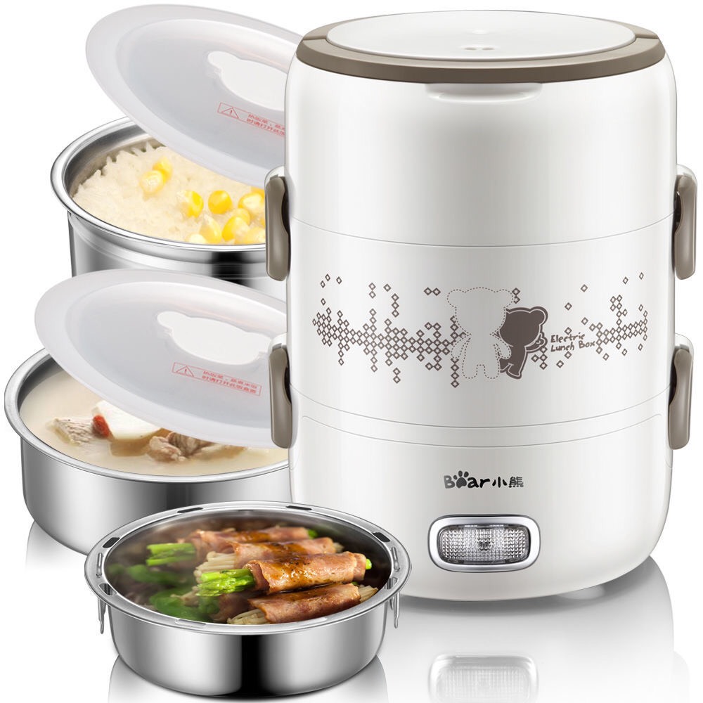 Hộp cơm cắm điện điện 3 tầng bear