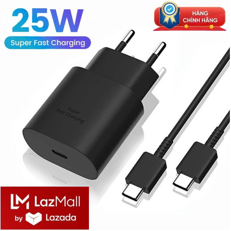 (HCM)LazMall-Chính Hãng !Bộ Củ Cáp Sạc Nhanh Samsung 25W Type C to Type C, Cam Kết Sạc Nhanh, Bảo Vệ Pin, Không Nóng Máy,Sạc nhanh Samsung 25W chính hãng cho galaxy note10+ note 2021 ultra s1010+ s2021 ultra Bảo Hành 12 Tháng