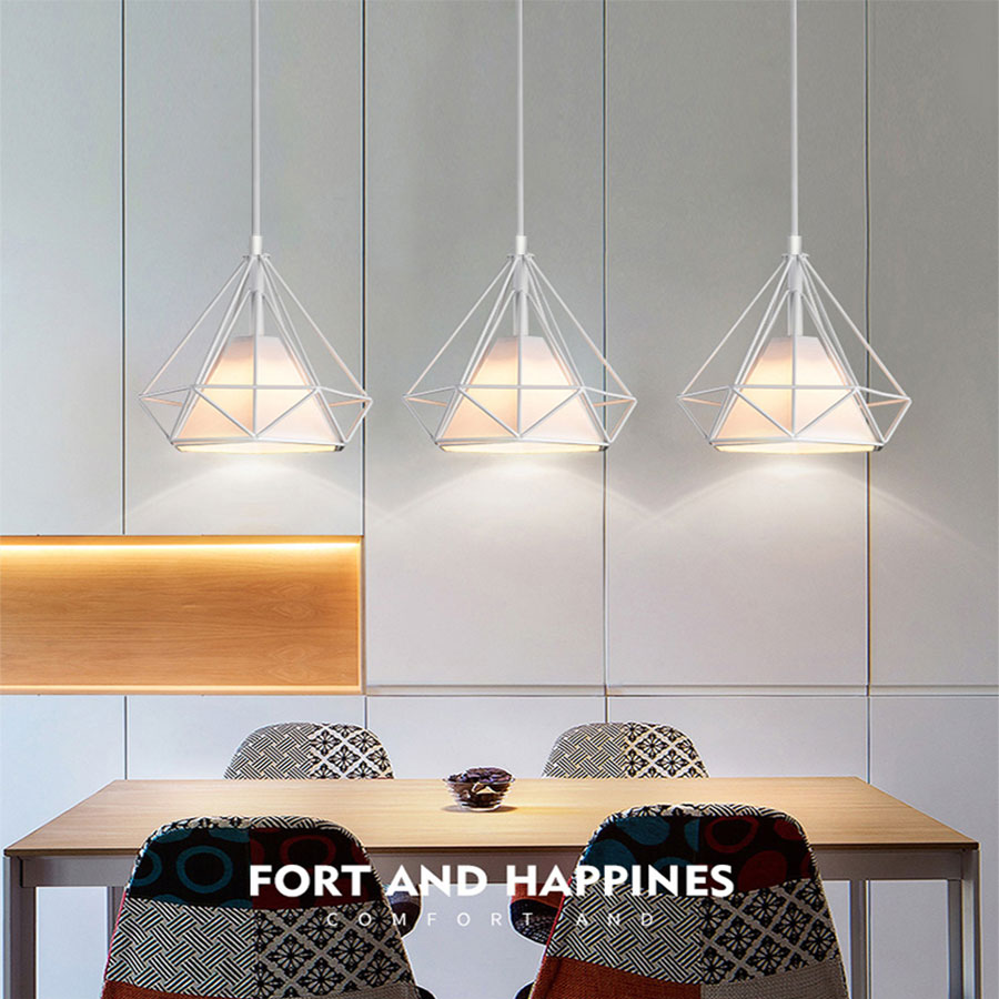 Đèn thả đơn - Đèn trang trí hình kim cương - Đèn trang trí hiện đại - Đèn máng thả trần - Đèn thả trần cafe