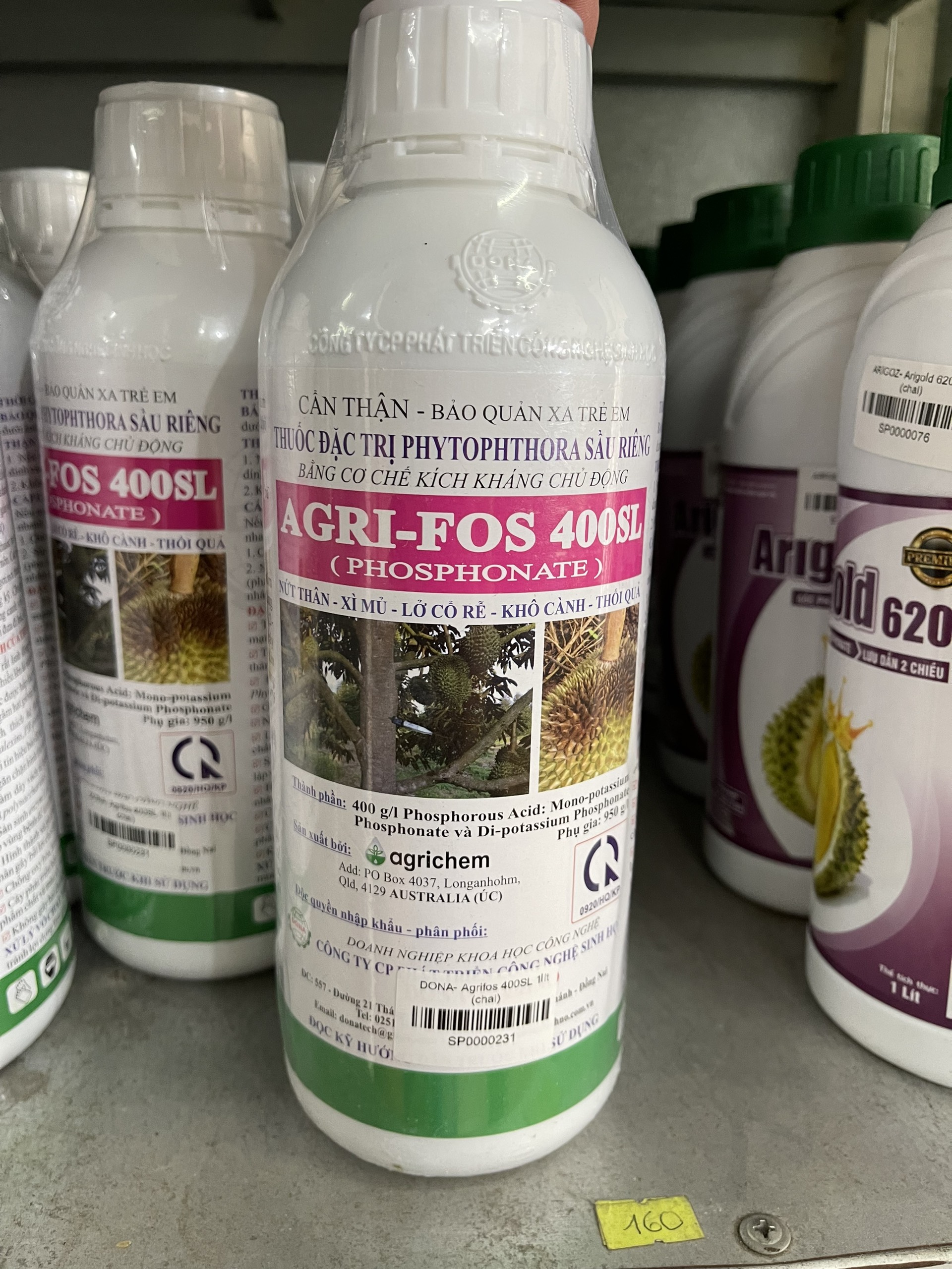 Agri-fos 400sl phòng ngừa nứt thân,xì mủ, khô cành,thối quả 1 lít