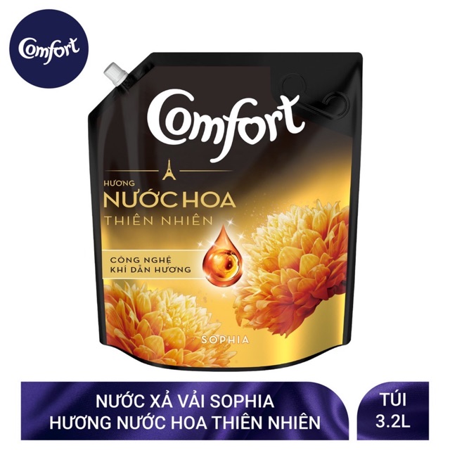 Nước xả vải Comfort hương nước hoa thiên nhiên sofia túi 3.2l, cam kết hàng đúng mô tả, chất lượng đảm bảo an toàn đến sức khỏe người sử dụng, đa dạng mẫu mã