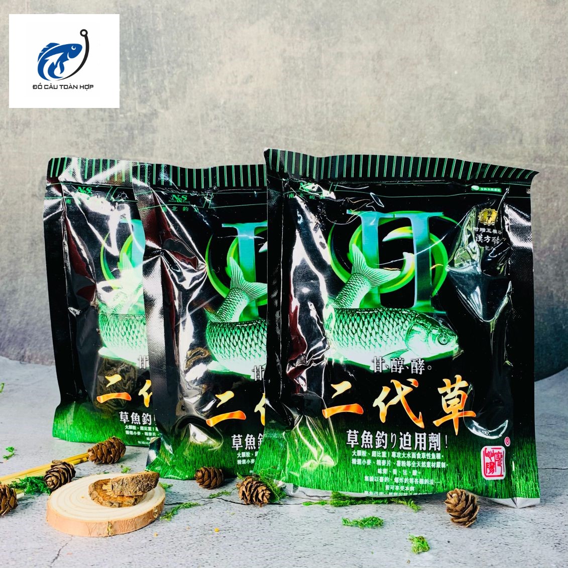 Mồi Câu Cá Trắm trắng 2 trong 1, mồi câu trắm xanh