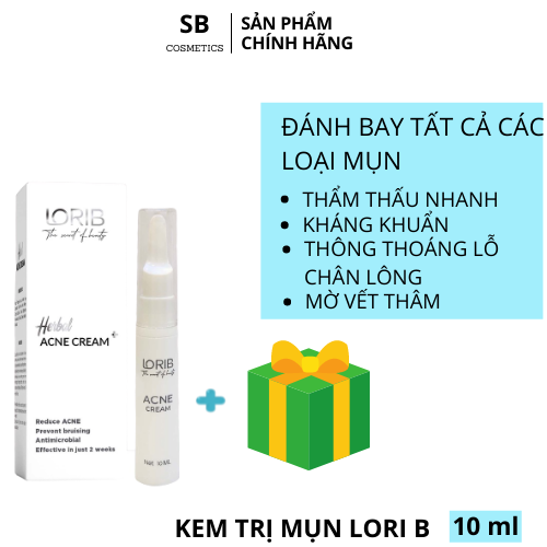 Kem mụn thảo dược Lori B - 10ml