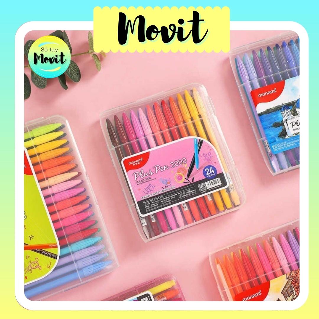 [FULL BOX] Bộ bút màu Monami Plus Pen 3000 kèm hộp