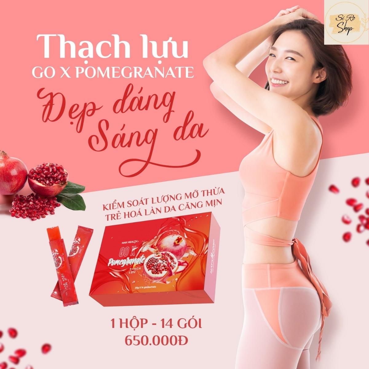 Thạch lựu giảm cân Collagen GO X Pomegranate, Đẹp dáng sáng da, hộp , chính hãng MatxiCorp