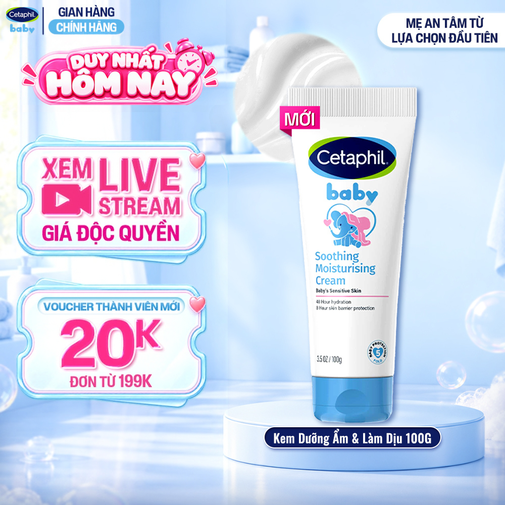 [MỚI] Kem làm dịu và dưỡng ẩm đa năng cho bé Cetaphil Baby Soothing  Moisturising Cream 100G