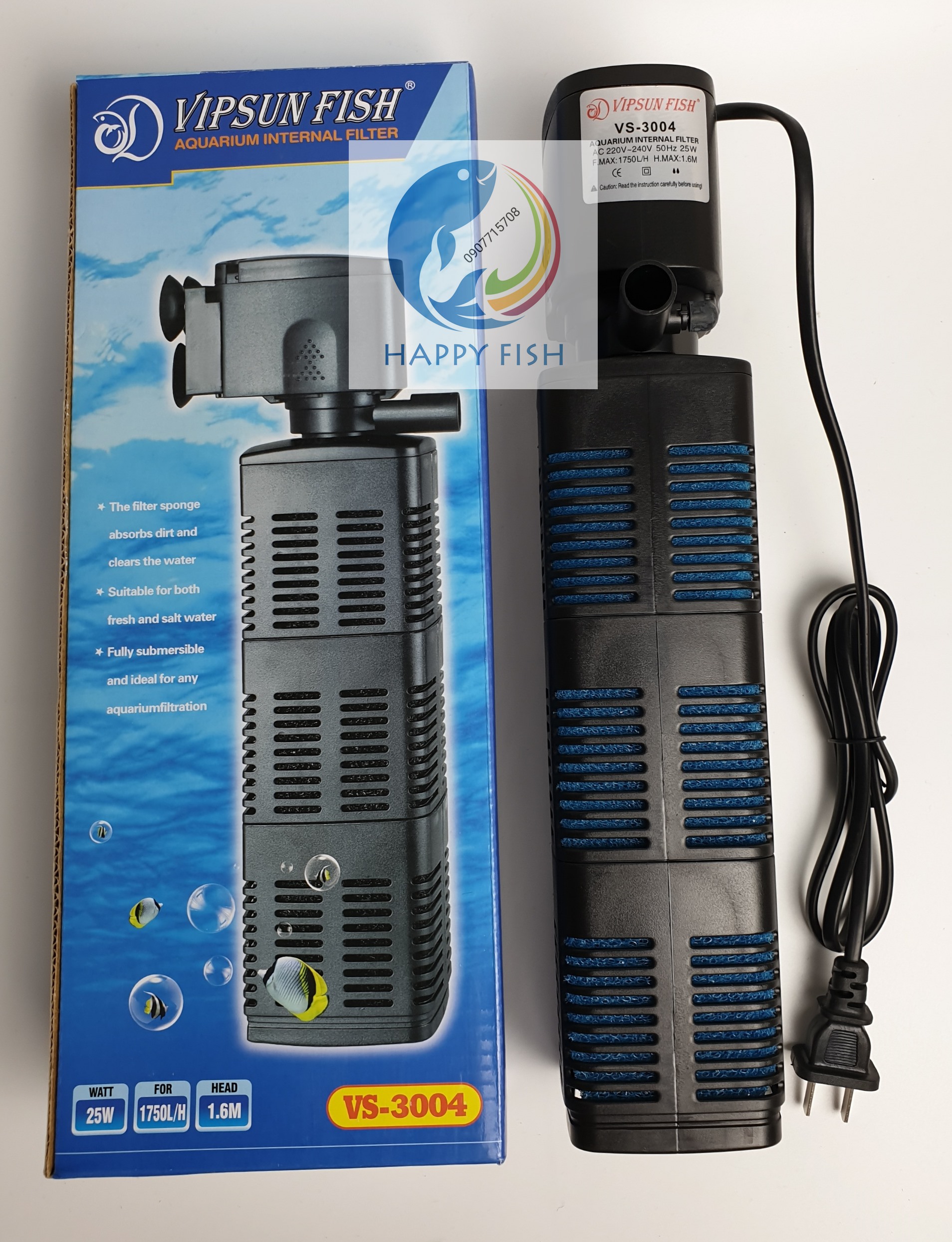 Lọc đứng Vipsun Vs-3004 lọc nước và tạo oxy cho hồ cá