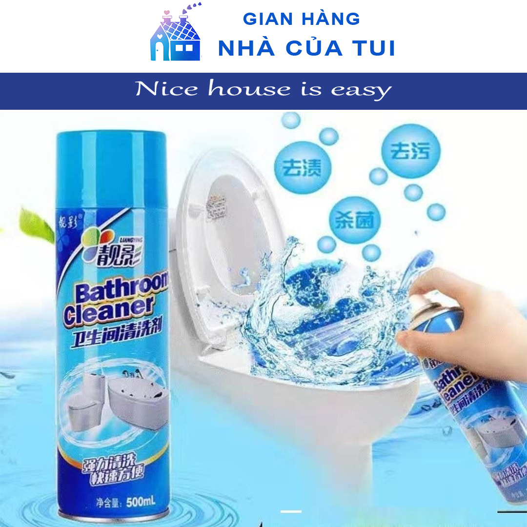 Chai xịt tẩy rửa nhà tắm đa năng siêu sạch 500ml, chai xịt tẩy rửa đa năng, tẩy siêu sạch, không độc hại