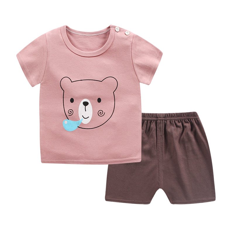 Bộ Quần Áo Cộc Tay Cotton Mùa Hè cho Bé Từ 1- 6 Tuổi
