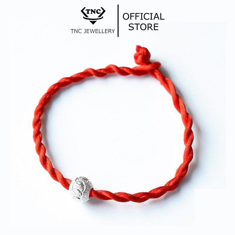 Vòng tay chỉ đỏ may mắn mix bi bạc ta 6 ly tnc jewellery