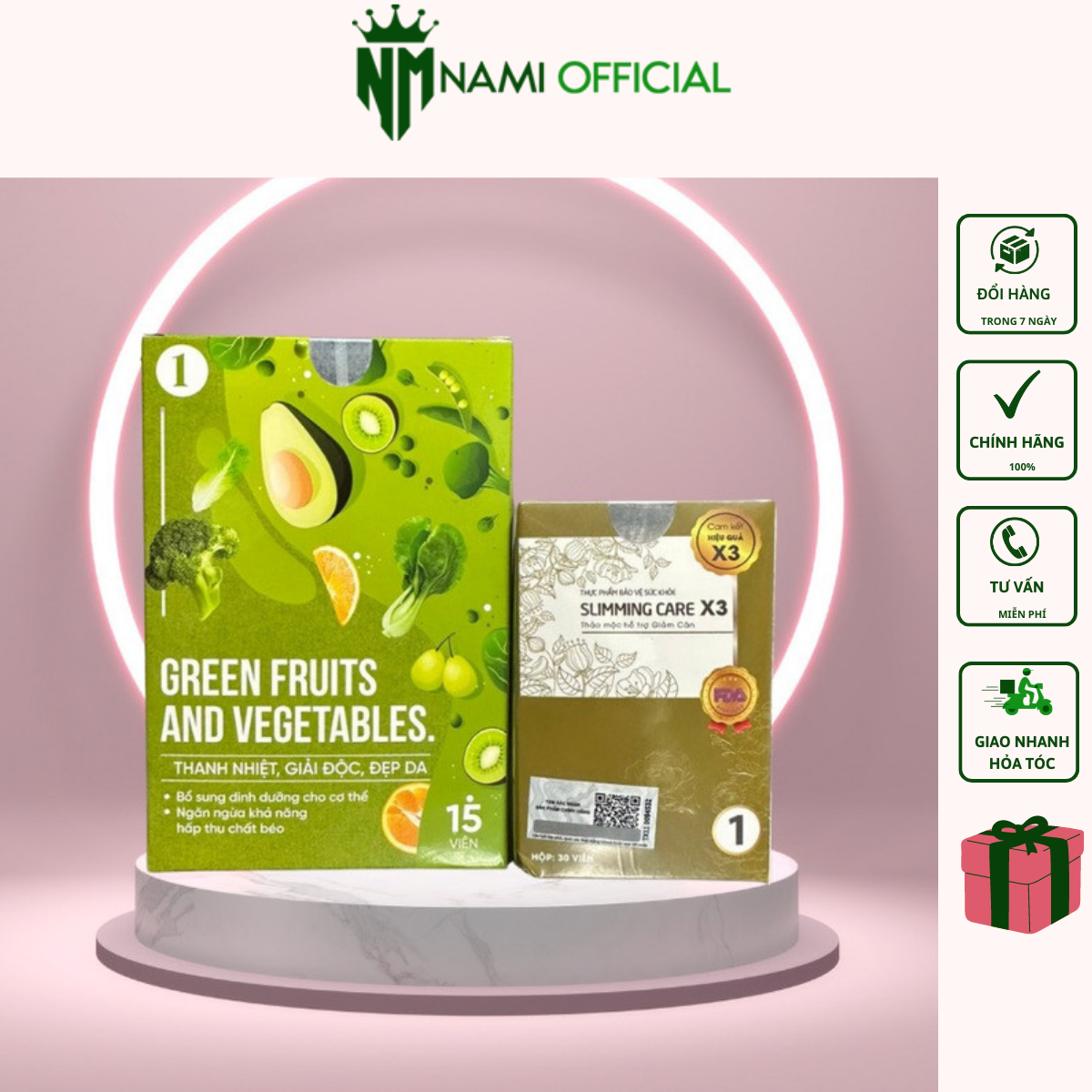 GIẢM CÂN SLIMMING CARE X3 mua 1 tặng 1 có tem QR chống hàng giả dành cho cơ địa béo lâu năm, chai lì