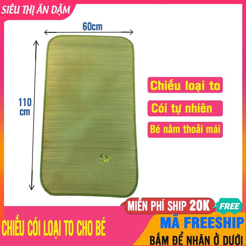 Chiếu Cói Cho Bé Loại To (110 x 60cm) Nằm Cực Mát Mùa Hè, 100% Cói Tự Nhiên, Chống Hăm Tã Cho Trẻ - Chiếu Điều Hòa Cho Bé, Chiếu Cói Trẻ Sơ Sinh, Chieu Dieu Hoa Cho Be-  Siêu Thị Ăn Dặm - Chieu Coi Cho Be Loai To - SP000052