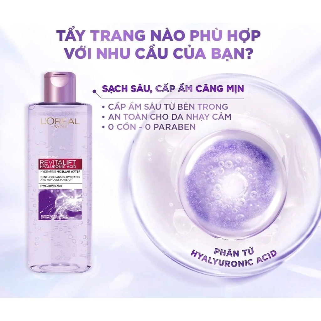 Nước Tẩy Trang L’Oreal Paris Revitalift HA Hydrating 400ml