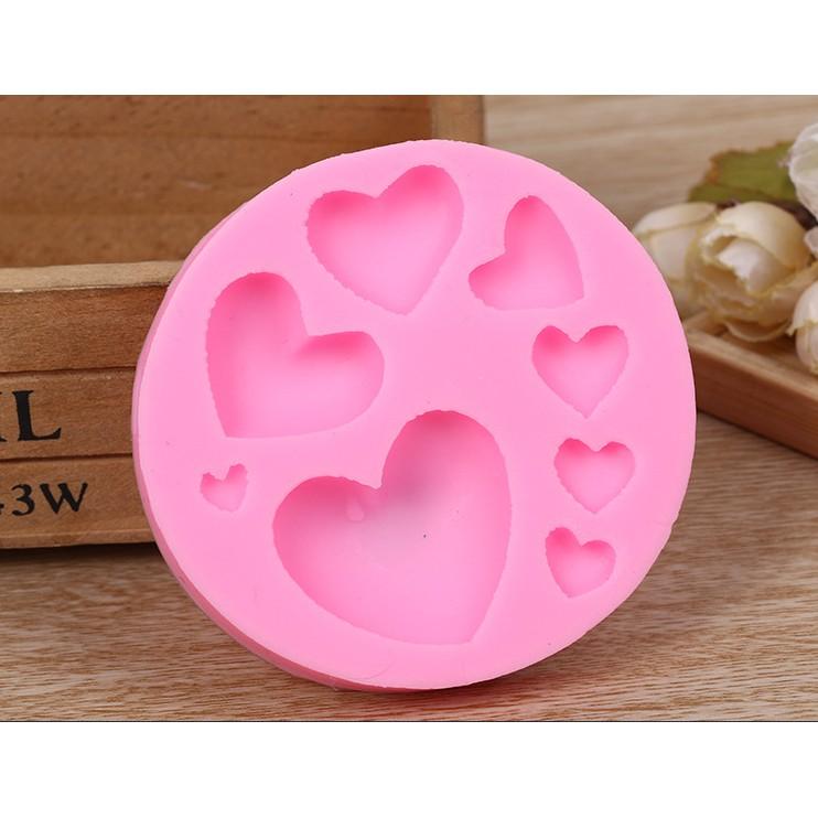 Khuôn silicon 3D 8 hình trái tim