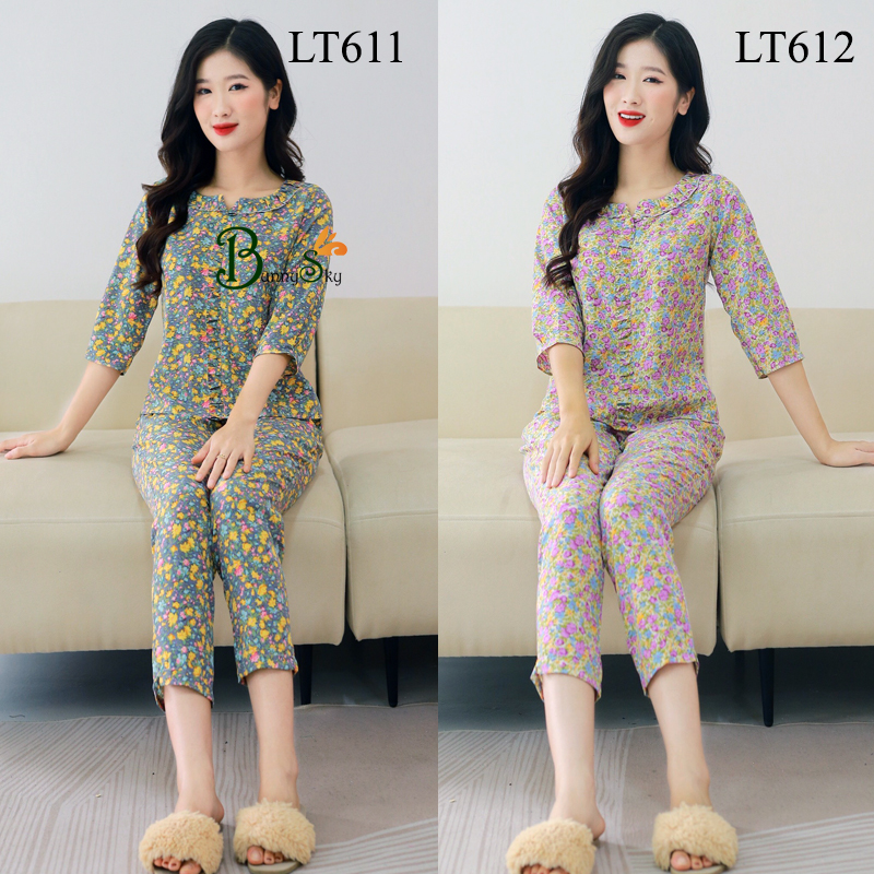 Đồ bộ mặc nhà, quần áo nữ chất liệu lụa thái, mềm mịn mát, lên dáng đép