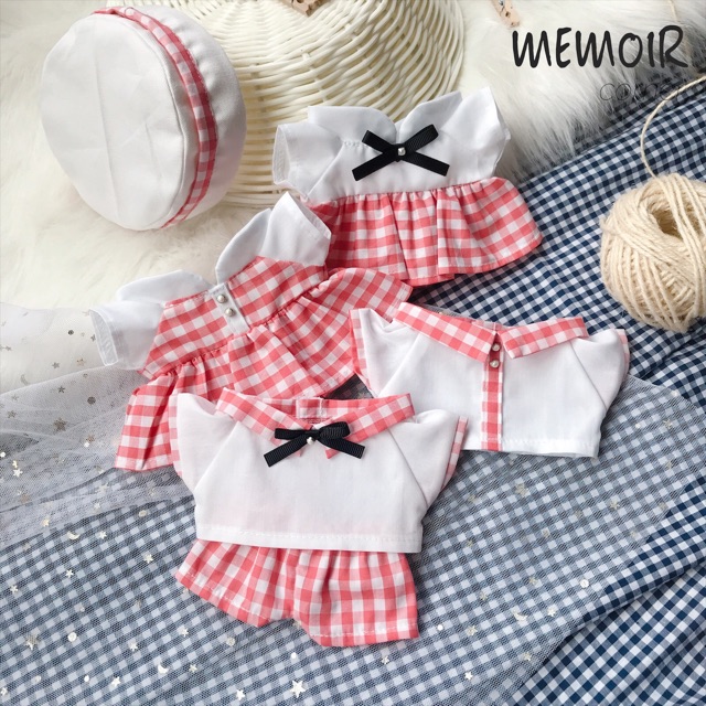 Outfit doll 15cm & 20cm - gingham