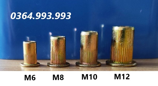 Combo 100 cái M6 M8 M10 M12 Tán rút/Ecu rút/Đinh Tán rút/Chất liệu: Mạ kẽm