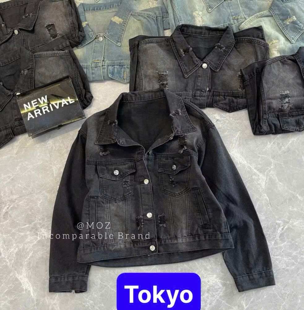 ÁO KHOÁC JEANS NỮ CROPTOP - ÁO KHOÁC DENIM CROPTOP MÀU BỤI HACK DÁNG PHONG CÁCH SANG CHẢNH - TOKYO FASHION
