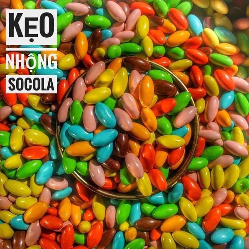 Kẹo nhộng socola hộp 500g.