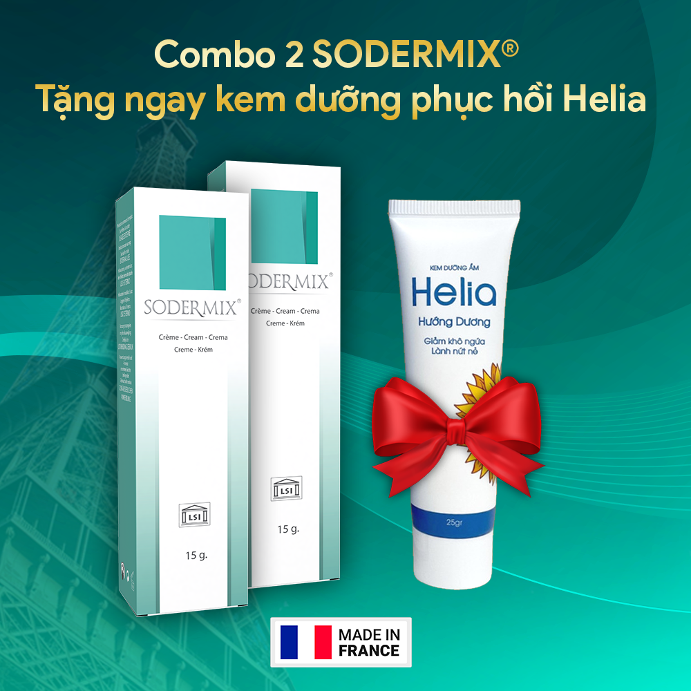 2 tuýp kem bôi sodermix - tặng 1 kem dưỡng ẩm hướng dương helia 25gr