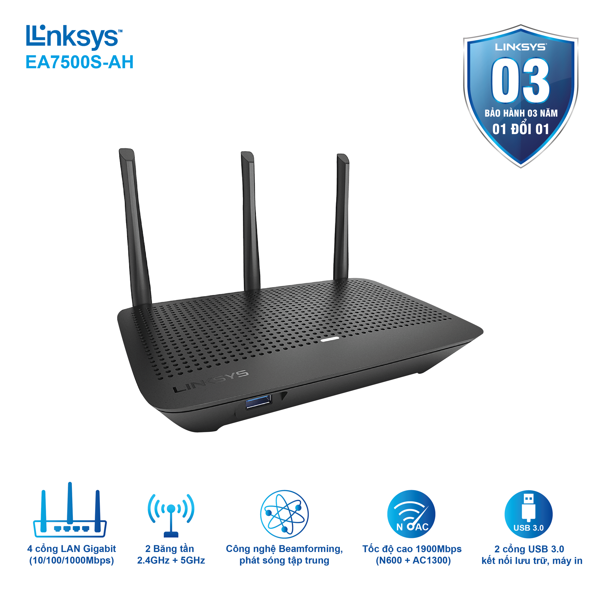 Router WiFi Max-Stream™ AC1900 LINKSYS EA7500S - Hãng Phân Phối Chính Thức