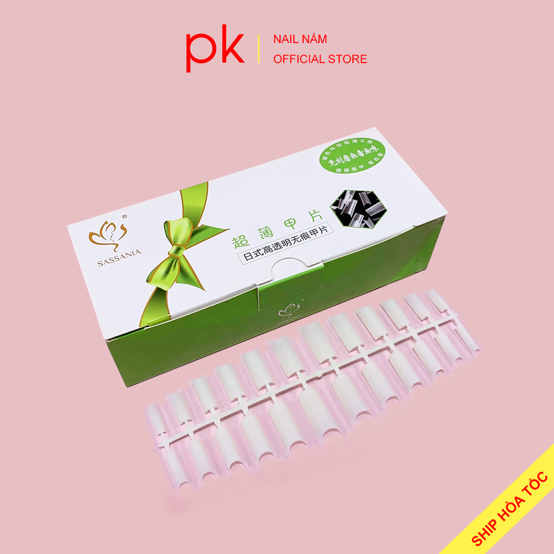 Móng tip tre, móng nối ống tre nhám sẵn HSM đủ size từ 0-9 hộp (tem số) 500 móng