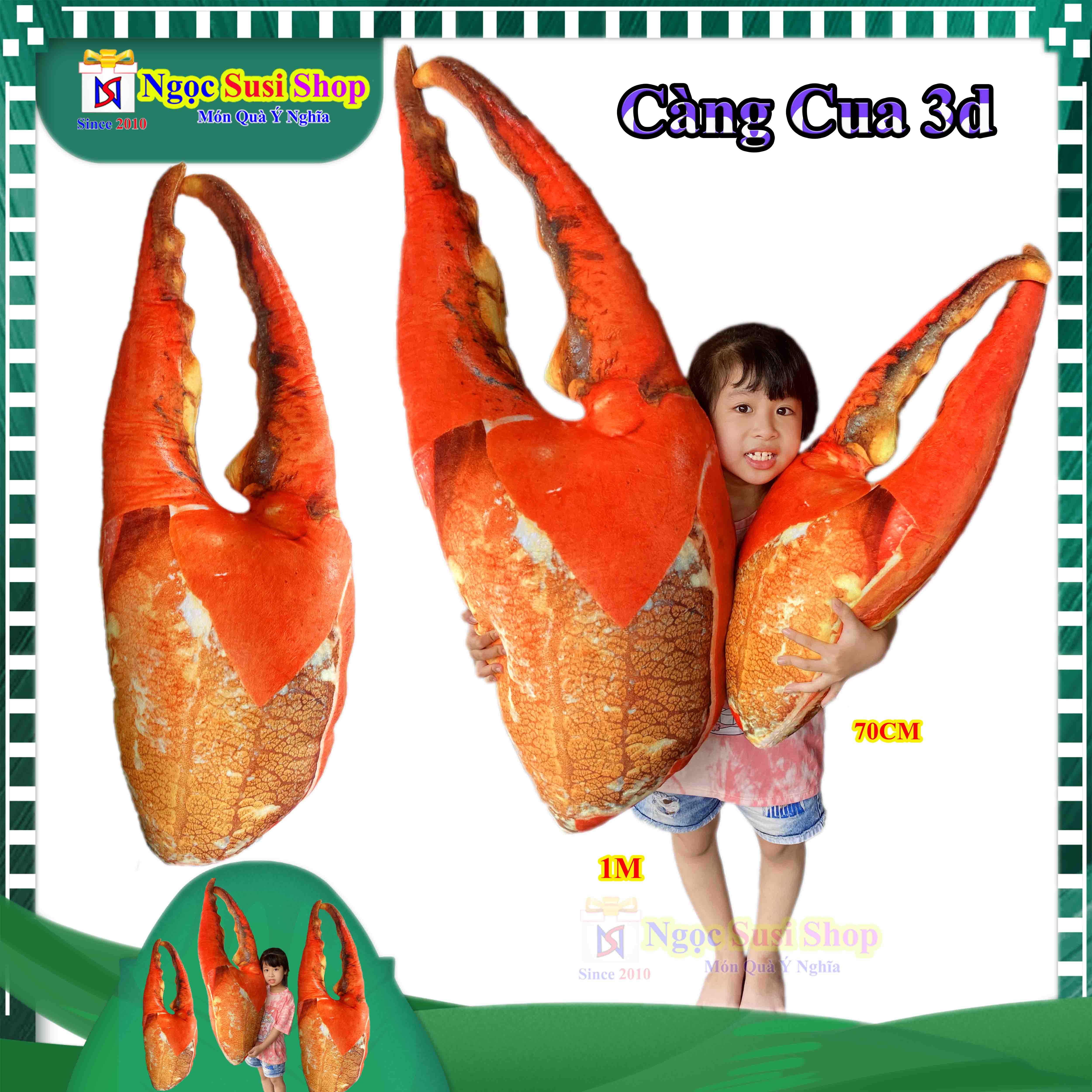 [MẪU MỚI] Gấu Bông Gối Ôm Càng Cua Nhồi Bông 3D Siêu To Khổng Lồ [ MUA CHỌN SIZE]