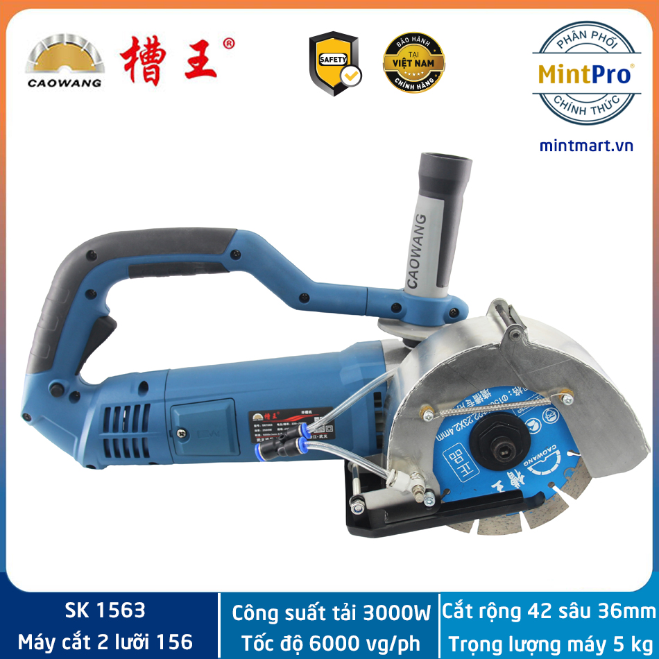 Máy cắt rãnh tường 2 lưỡi caowang sk1563 - công suất 3000w cắt sâu 42, rộng 36mm