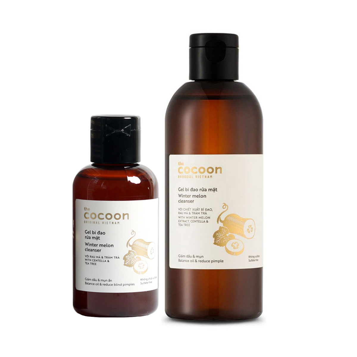 Gel bí đao rửa mặt cocoon 140ml - 310ml cho da dầu mụn tổn thương