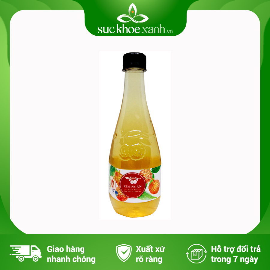 Giấm vải Kim Ngân - 450ml/chai - Giúp đẹp da, giảm cân và giảm cân hiệu quả
