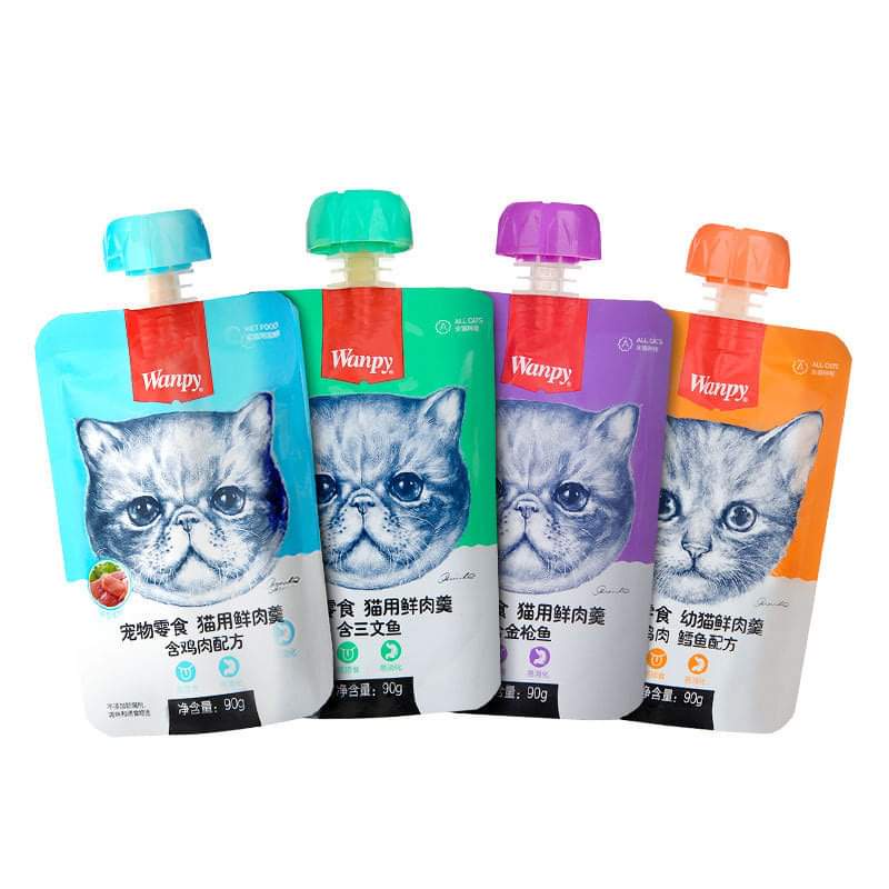 Súp thưởng wanpy cho mèo nắp vặn 90gr