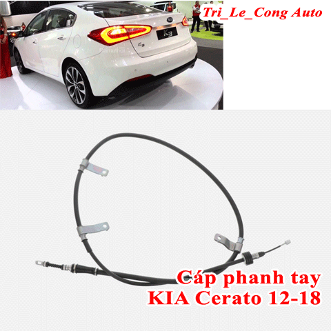 Cáp phanh tay sau-cáp kéo nắp capo trước TRÁI Kia K3 Cerato 2013-2018 máy 1.6 2.0 - Dây thắng tay trái mã 59760-3X300